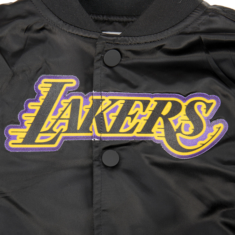 NBA LOS ANGELES LAKERS CLASSIC TODDLER BOYS SATIN JACKET (BLACK) - Image 8