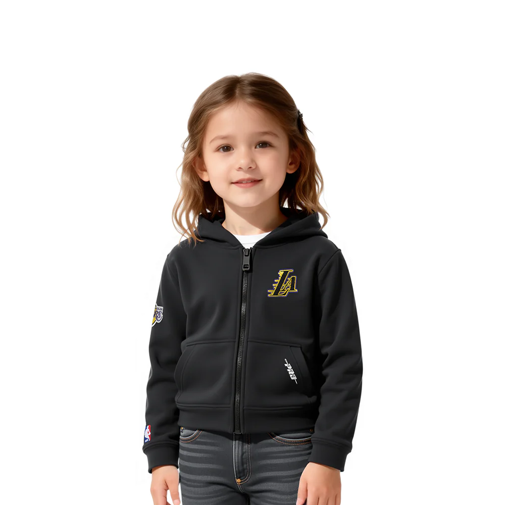 NBA LOS ANGELES LAKERS CLASSIC TODDLER GIRLS FLEECE FULL ZIP HOODIE  (BLACK)