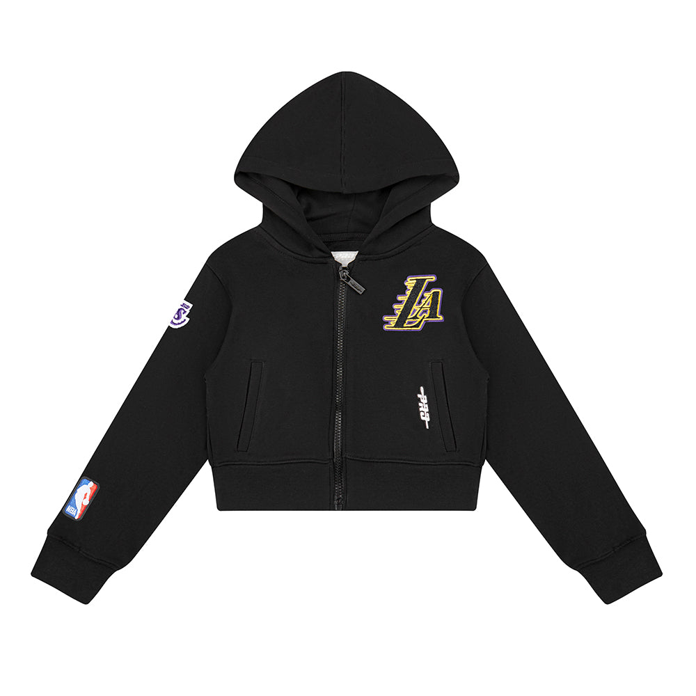 NBA LOS ANGELES LAKERS CLASSIC TODDLER GIRLS FLEECE FULL ZIP HOODIE  (BLACK) - Image 3