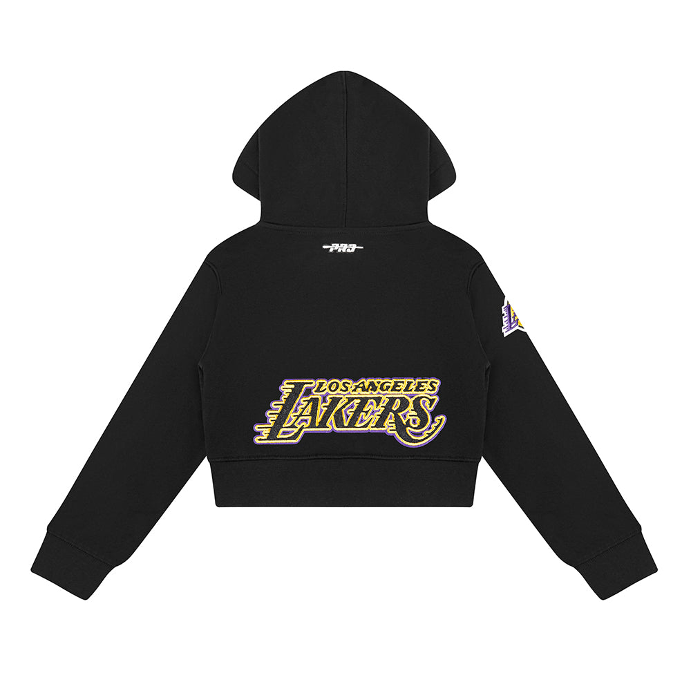 NBA LOS ANGELES LAKERS CLASSIC TODDLER GIRLS FLEECE FULL ZIP HOODIE  (BLACK) - Image 4