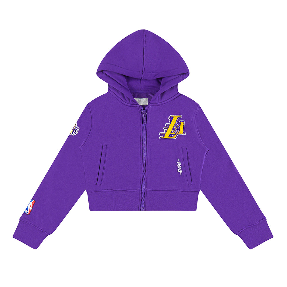 NBA LOS ANGELES LAKERS CLASSIC TODDLER GIRLS FLEECE FULL ZIP HOODIE  (PURPLE) - Image 3