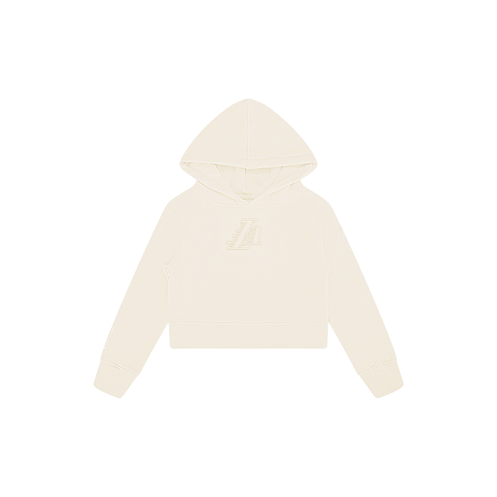 NBA LOS ANGELES LAKERS NEUTRAL TODDLER GIRLS  FLEECE PULLOVER HOODIE (EGGSHELL) - Image 3