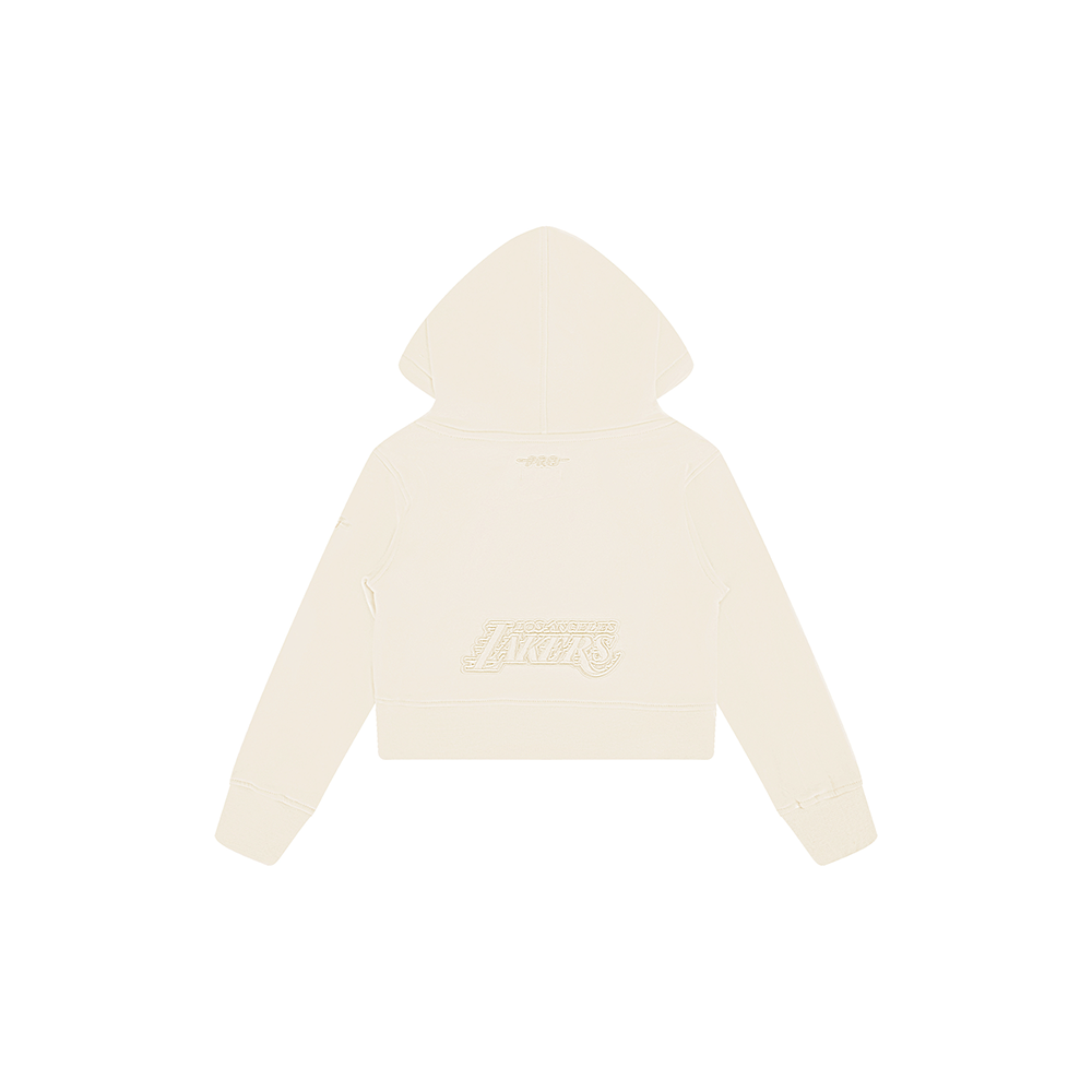 NBA LOS ANGELES LAKERS NEUTRAL TODDLER GIRLS  FLEECE PULLOVER HOODIE (EGGSHELL) - Image 4
