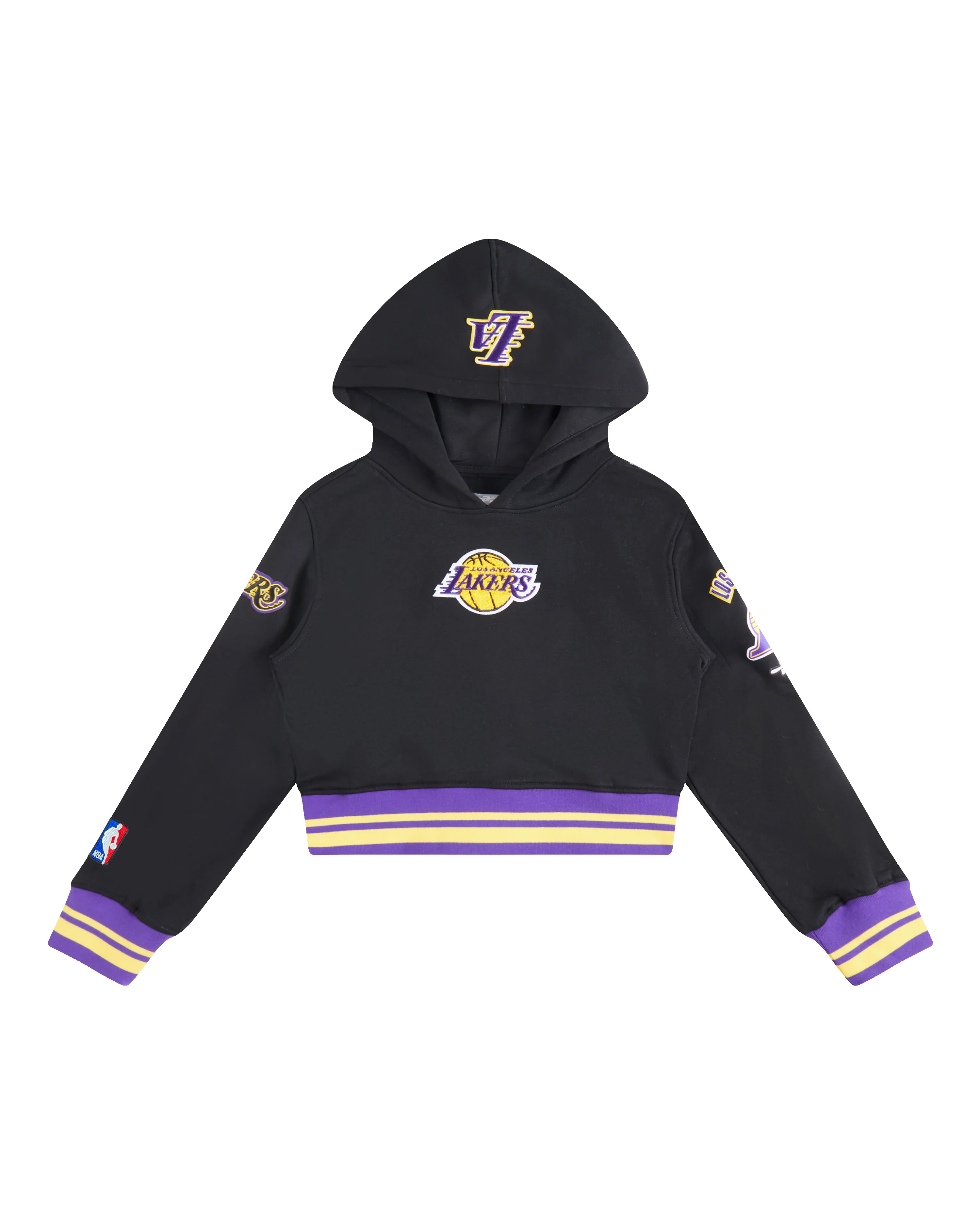 NBA LOS ANGELES LAKERS RETRO CLASSIC TODDLER GIRLS  RIB FLEECE PULLOVER HOODIE (BLACK/PURPLE)