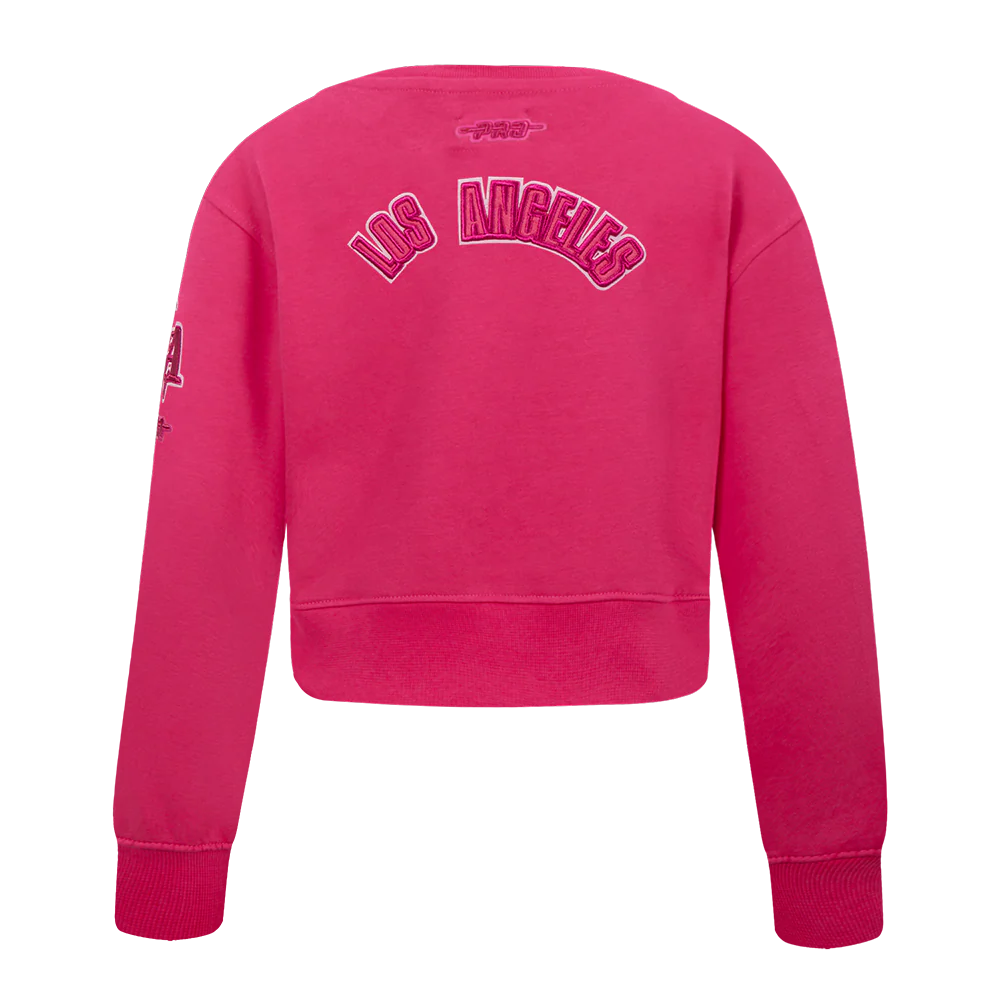 NBA LOS ANGELES LAKERS TRIPLE PINK TODDLER GIRLS FLEECE CREWNECK (BEETROOT PURPLE) - Image 3