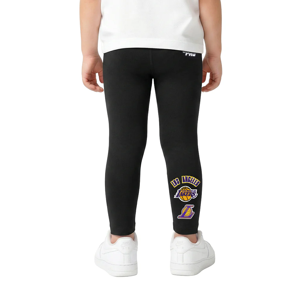 NBA LOS ANGELES LAKERS RETRO CLASSIC TODDLER GIRLS LEGGING (BLACK) - Image 3