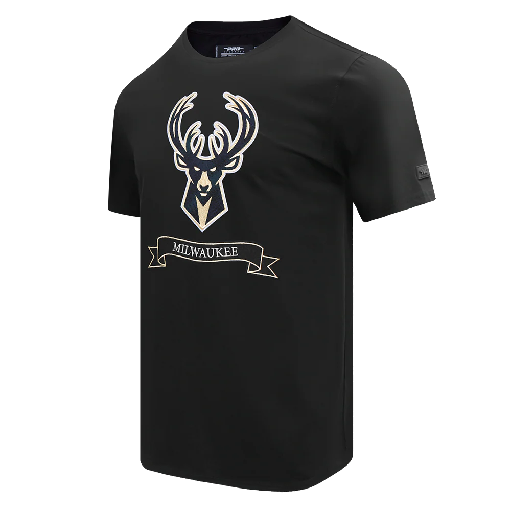 NBA MILWAUKEE BUCKS PRO PREP SINGLE JERSEY MEN'S TEE (BLACK) - Image 2