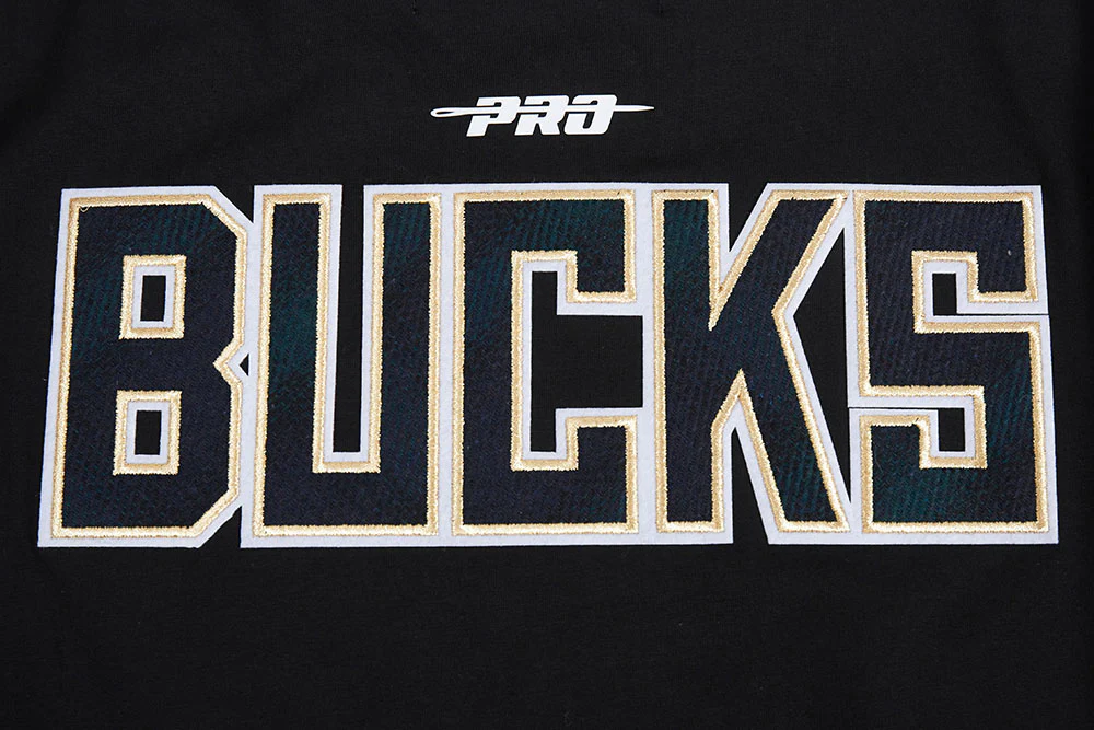 NBA MILWAUKEE BUCKS PRO PREP SINGLE JERSEY MEN'S TEE (BLACK) - Image 7