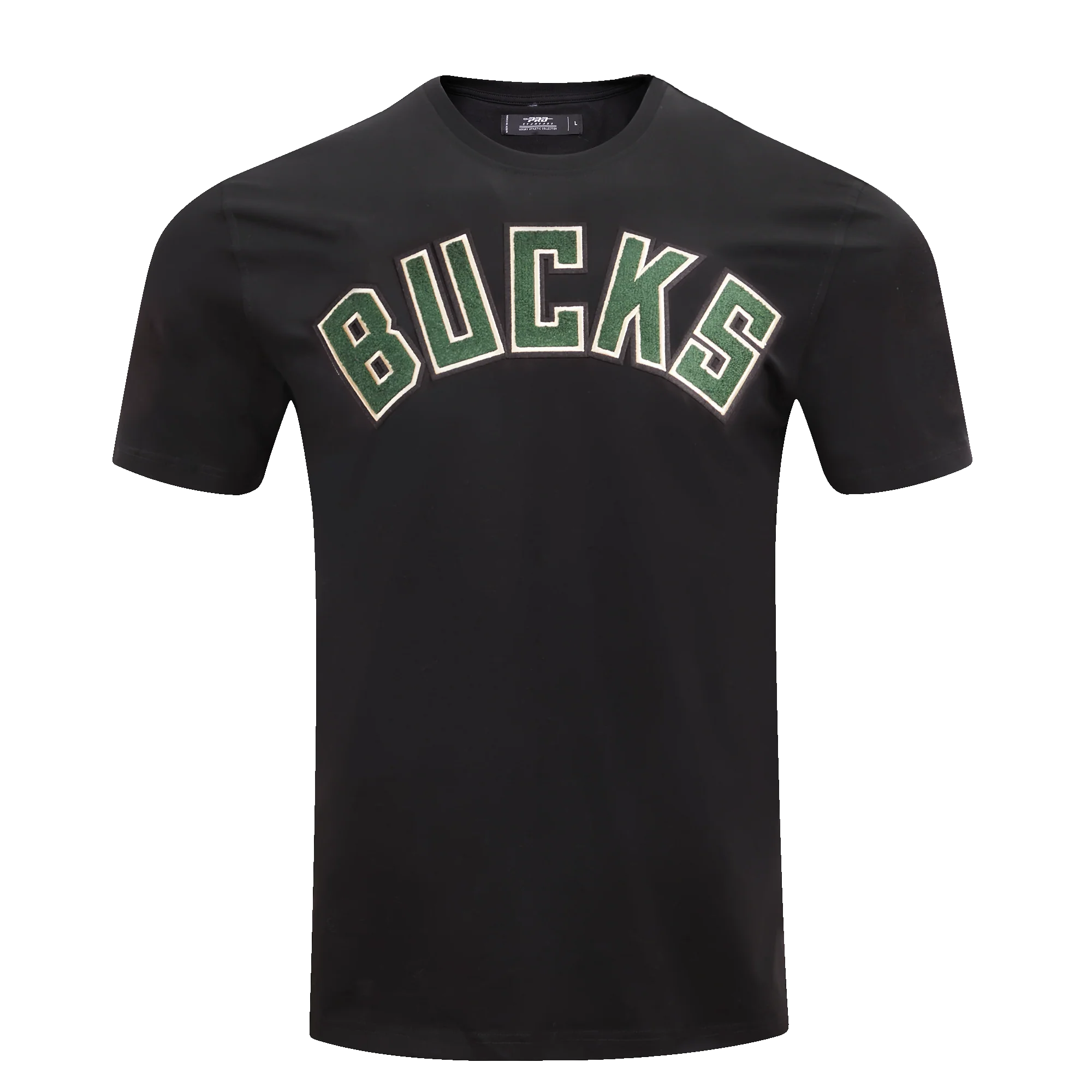 NBA MILWAUKEE BUCKS CLASSIC CHENILLE MEN'S TEE (BLACK) - Image 3