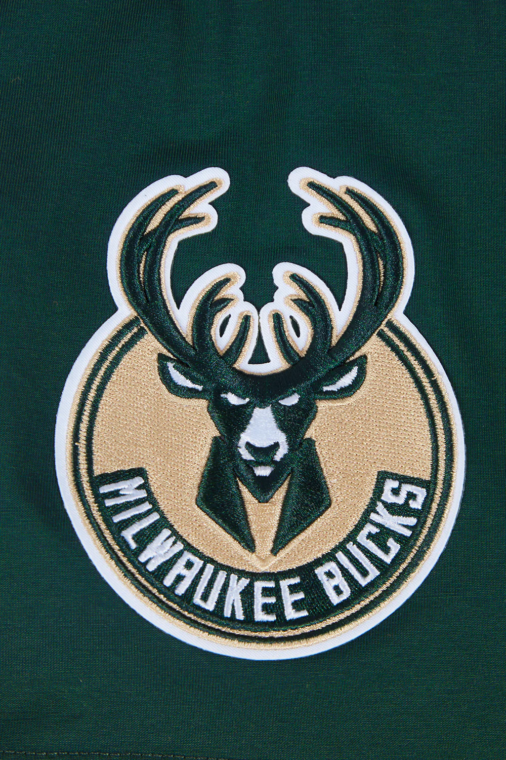 NBA MILWAUKEE BUCKS CLASSIC CHENILLE MEN'S TEE (FOREST GREEN) - Image 6