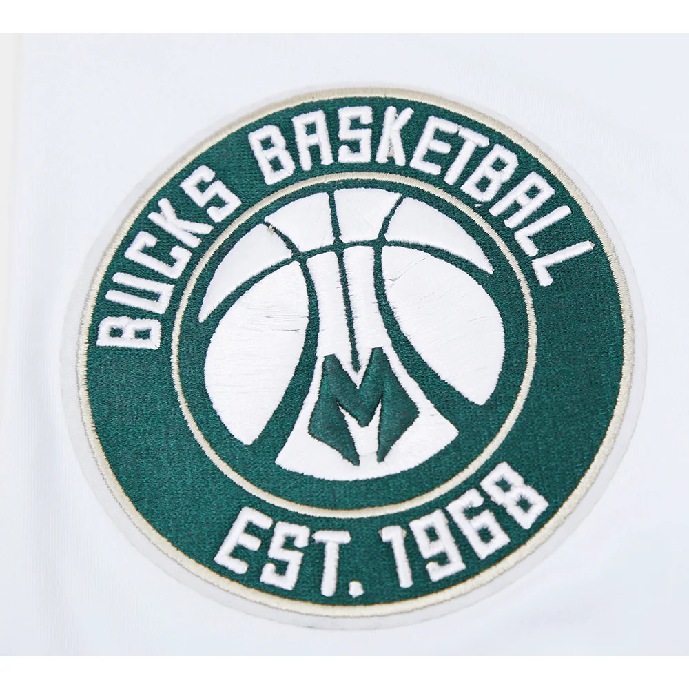 NBA MILWAUKEE BUCKS CLASSIC CHENILLE MEN'S TEE (WHITE) - Image 9
