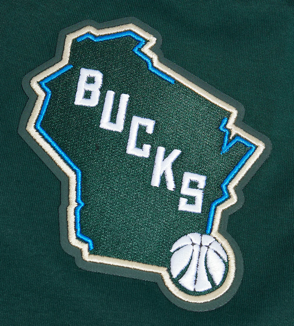 NBA MILWAUKEE BUCKS CLASSIC MEN'S PRO SS DOUBLE KNIT JACKET  (FOREST GREEN) - Image 6