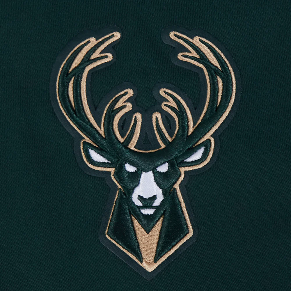 NBA MILWAUKEE BUCKS WINGSPAN MEN'S CJ DROP SHOULDER TEE (FOREST GREEN) - Image 8