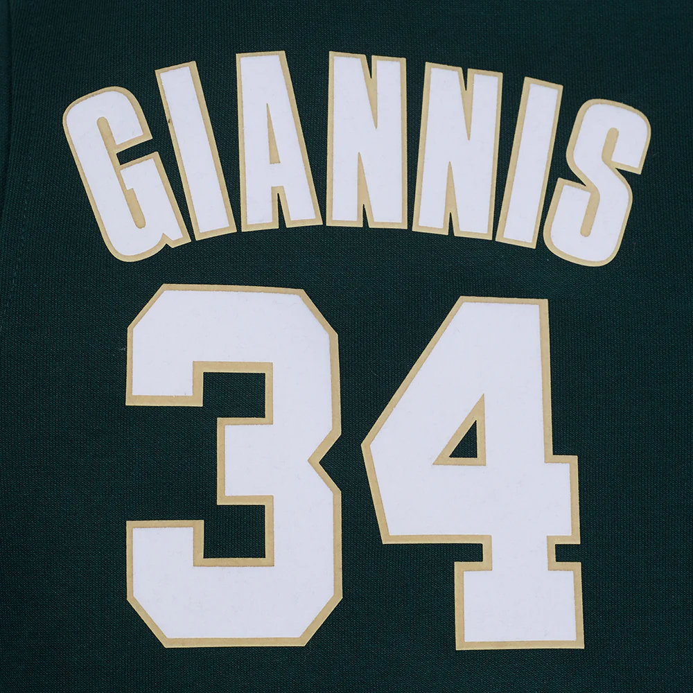 NBA MILWAUKEE BUCKS GIANNIS ANTETOKOUNMPO #34 CLASSIC MEN'S WARM UP JA (FOREST GREEN) - Image 9