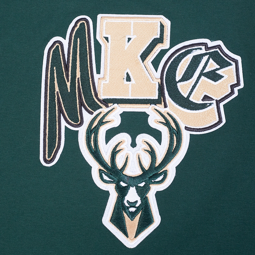 NBA MILWAUKEE BUCKS CITY RANSOM MEN'S SINGLE JERSEY TEE (FOREST GREEN) - Image 5