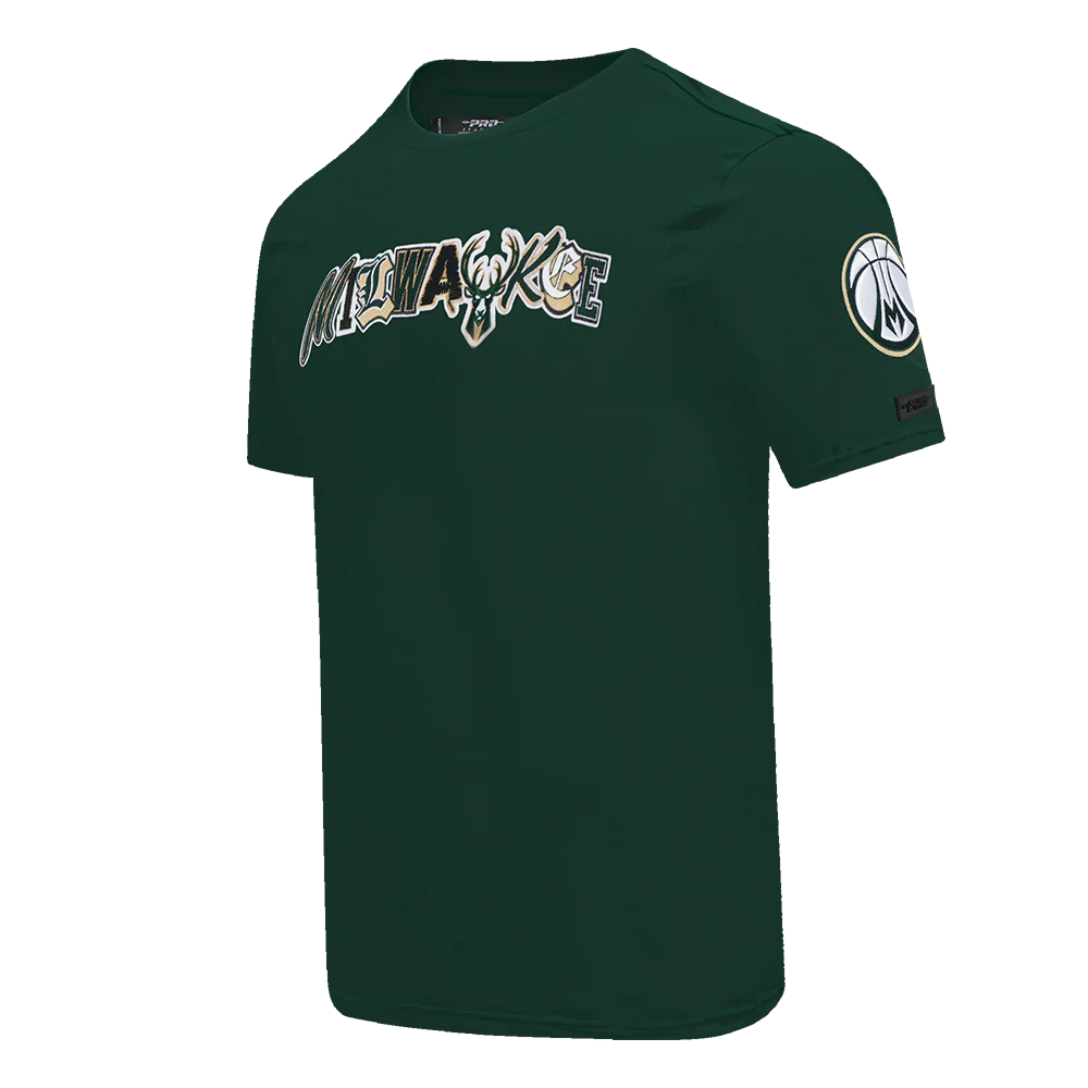 NBA MILWAUKEE BUCKS CITY RANSOM MEN'S SINGLE JERSEY TEE (FOREST GREEN) - Image 2