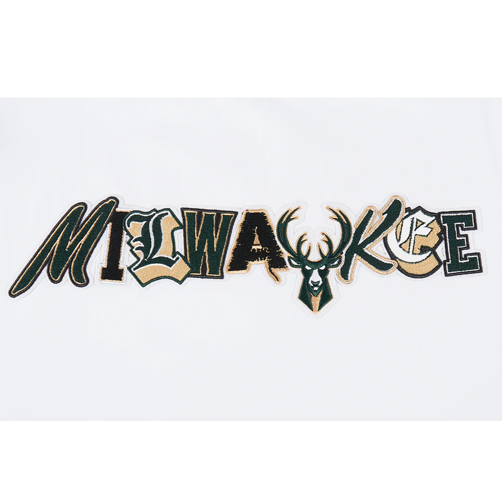 NBA MILWAUKEE BUCKS CITY RANSOM MEN'S SINGLE JERSEY TEE (WHITE) - Image 8