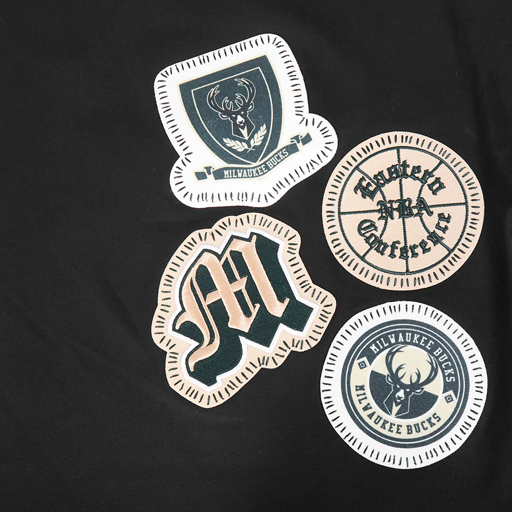 NBA MILWAUKEE BUCKS DIY PICK STITCH MEN'S SINGLE JERSEY TEE (BLACK) - Image 9