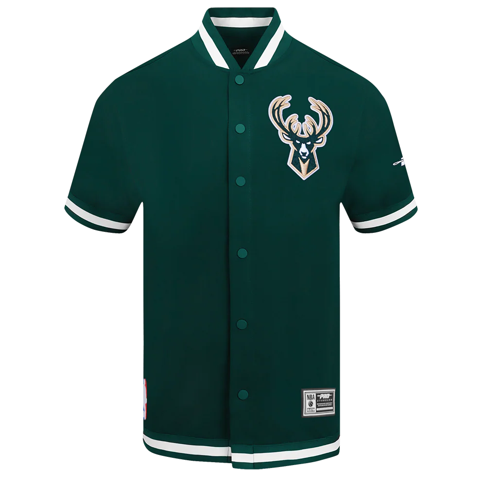 MILWAUKEE BUCKS SOUVENIR MEN'S PRO SS DOUBLE KNIT JACKET (FOREST GREEN) - Image 3