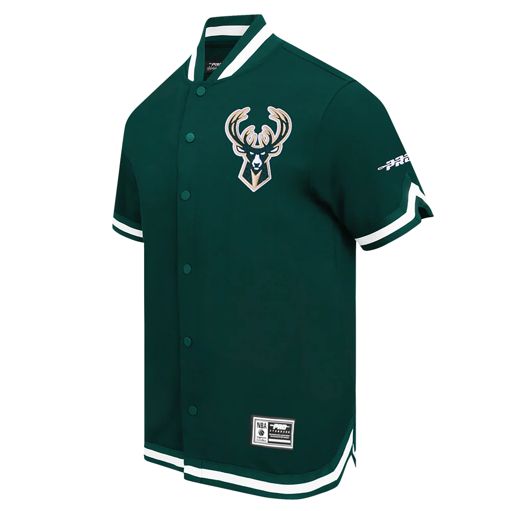 MILWAUKEE BUCKS SOUVENIR MEN'S PRO SS DOUBLE KNIT JACKET (FOREST GREEN) - Image 4