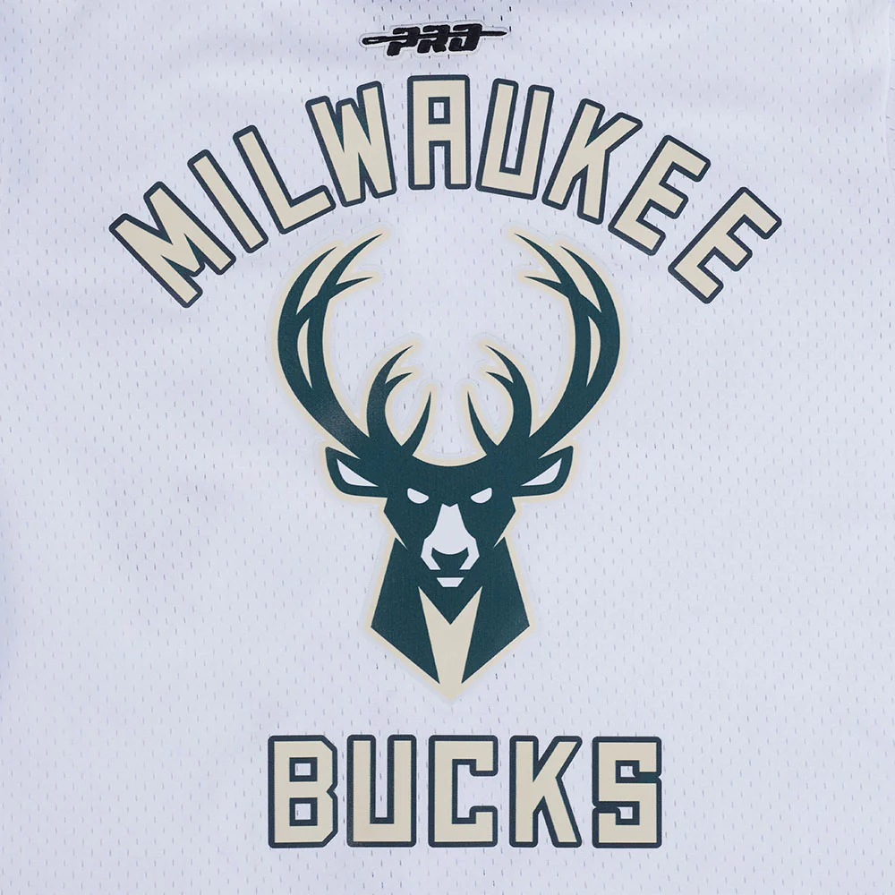 NBA MILWAUKEE BUCKS CITY EDITION 24-25 MEN'S MESH BUTTON DOWN SHIRT (WHITE/ROYAL BLUE) - Image 8