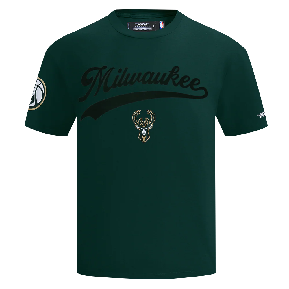 NBA MILWAUKEE BUCKS LIVING LARGE MEN'S CJ DROP SHOULDER TEE (FOREST GREEN) - Image 3