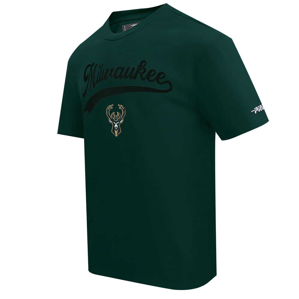 NBA MILWAUKEE BUCKS LIVING LARGE MEN'S CJ DROP SHOULDER TEE (FOREST GREEN) - Image 5