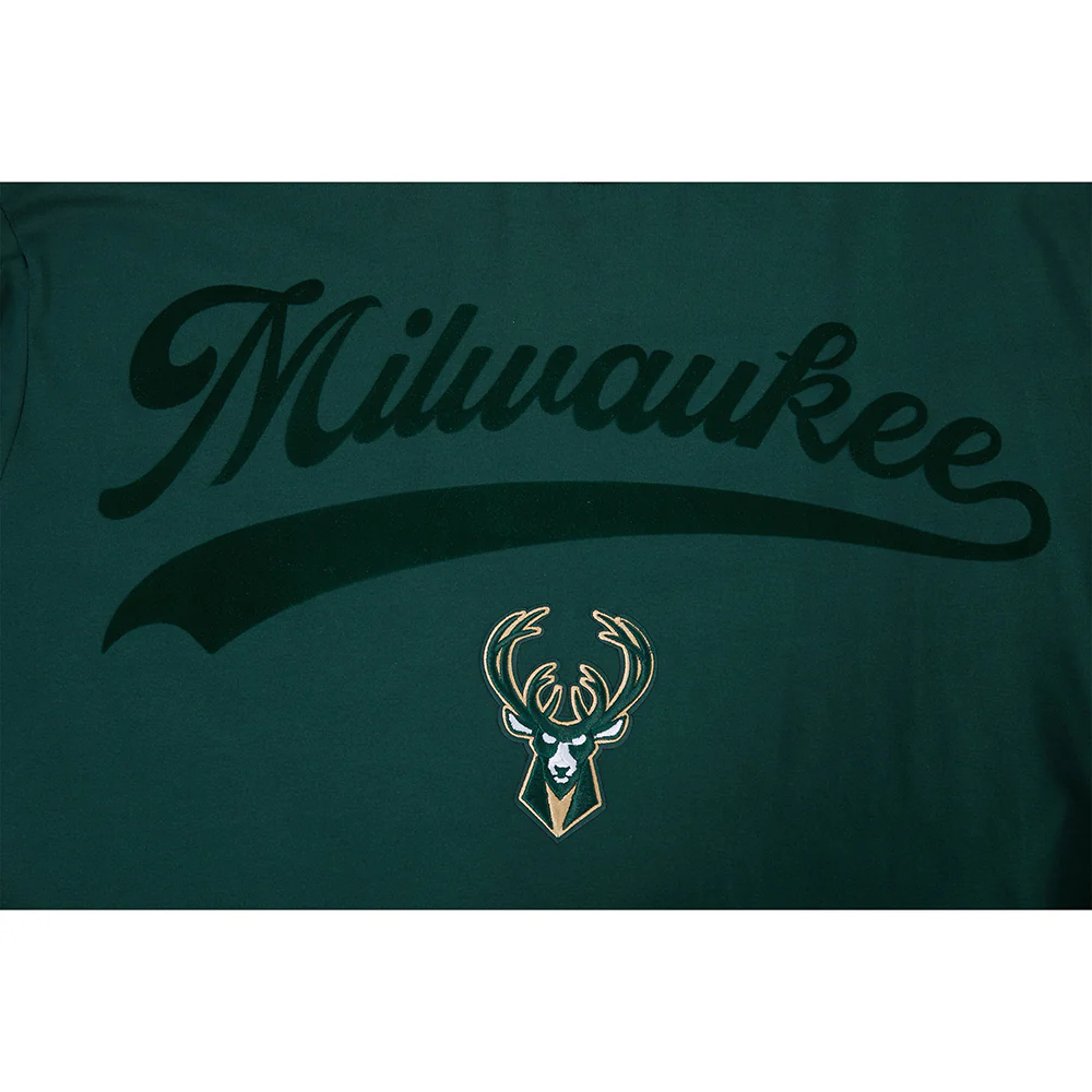 NBA MILWAUKEE BUCKS LIVING LARGE MEN'S CJ DROP SHOULDER TEE (FOREST GREEN) - Image 9