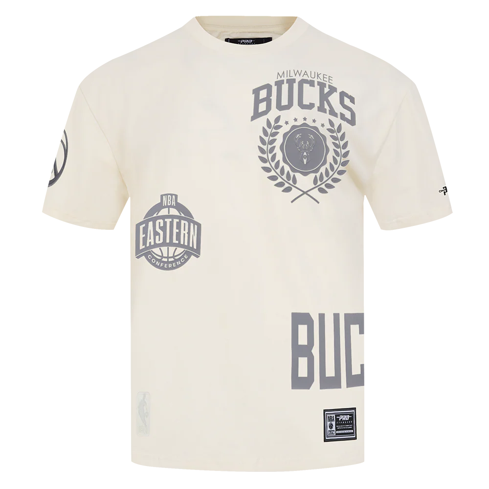 NBA MILWAUKEE BUCKS STREET TEAM MEN'S CJ DROP SHOULDER TEE (EGGSHELL) - Image 3