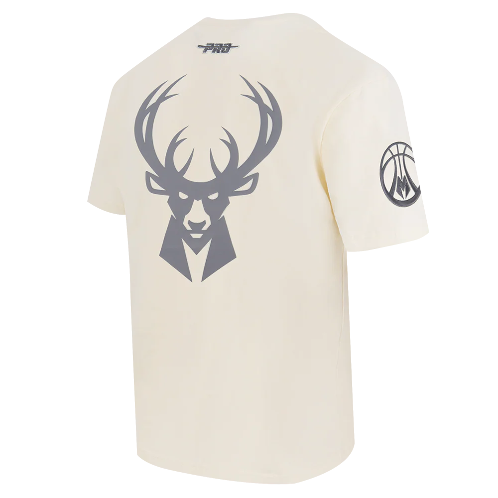 NBA MILWAUKEE BUCKS STREET TEAM MEN'S CJ DROP SHOULDER TEE (EGGSHELL) - Image 6