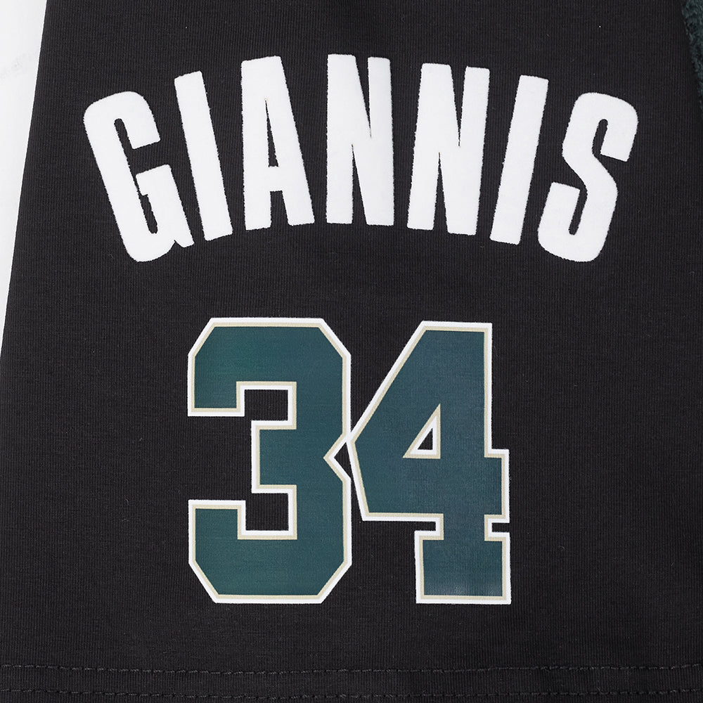 NBA MILWAUKEE BUCKS GIANNIS ANTETOKOUNMPO #34 CLASSIC PNN MEN'S SJ T (BLACK) - Image 8
