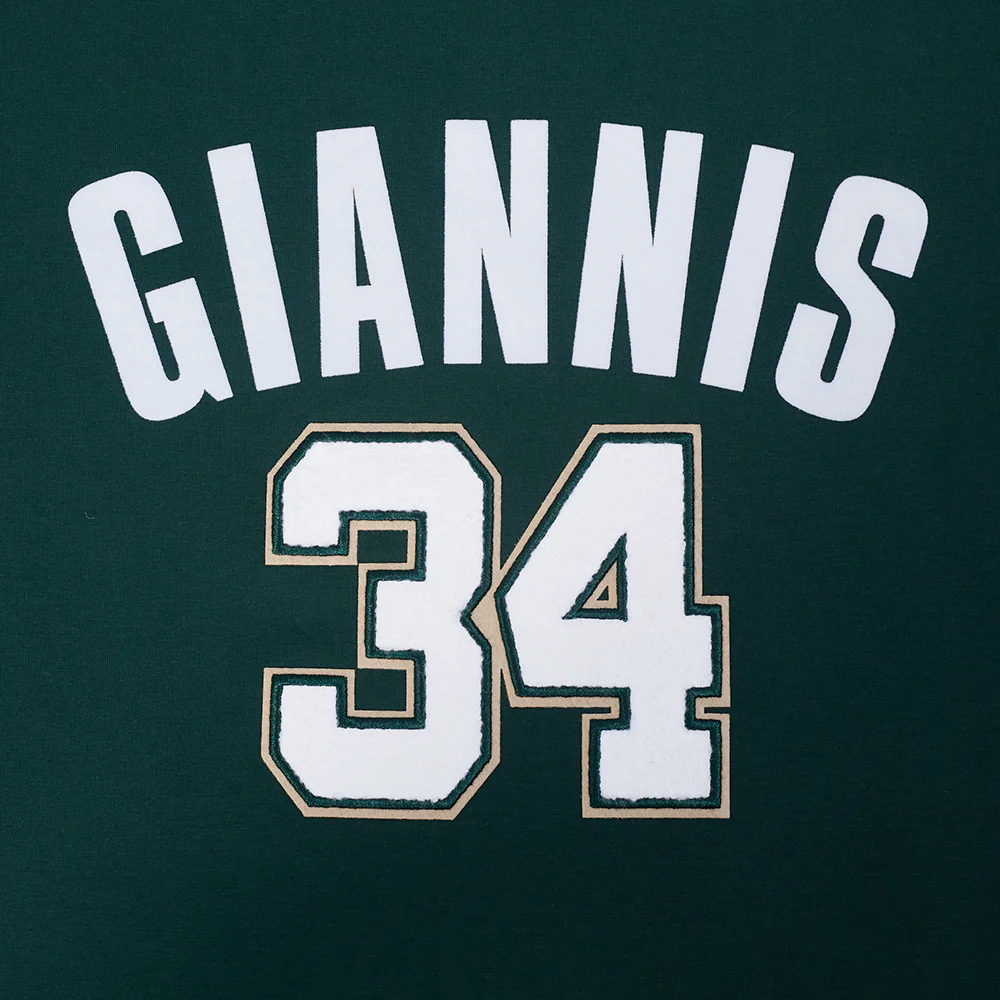 NBA MILWAUKEE BUCKS GIANNIS ANTETOKOUNMPO #34 CLASSIC PNN MEN'S SJ T (FOREST GREEN) - Image 5