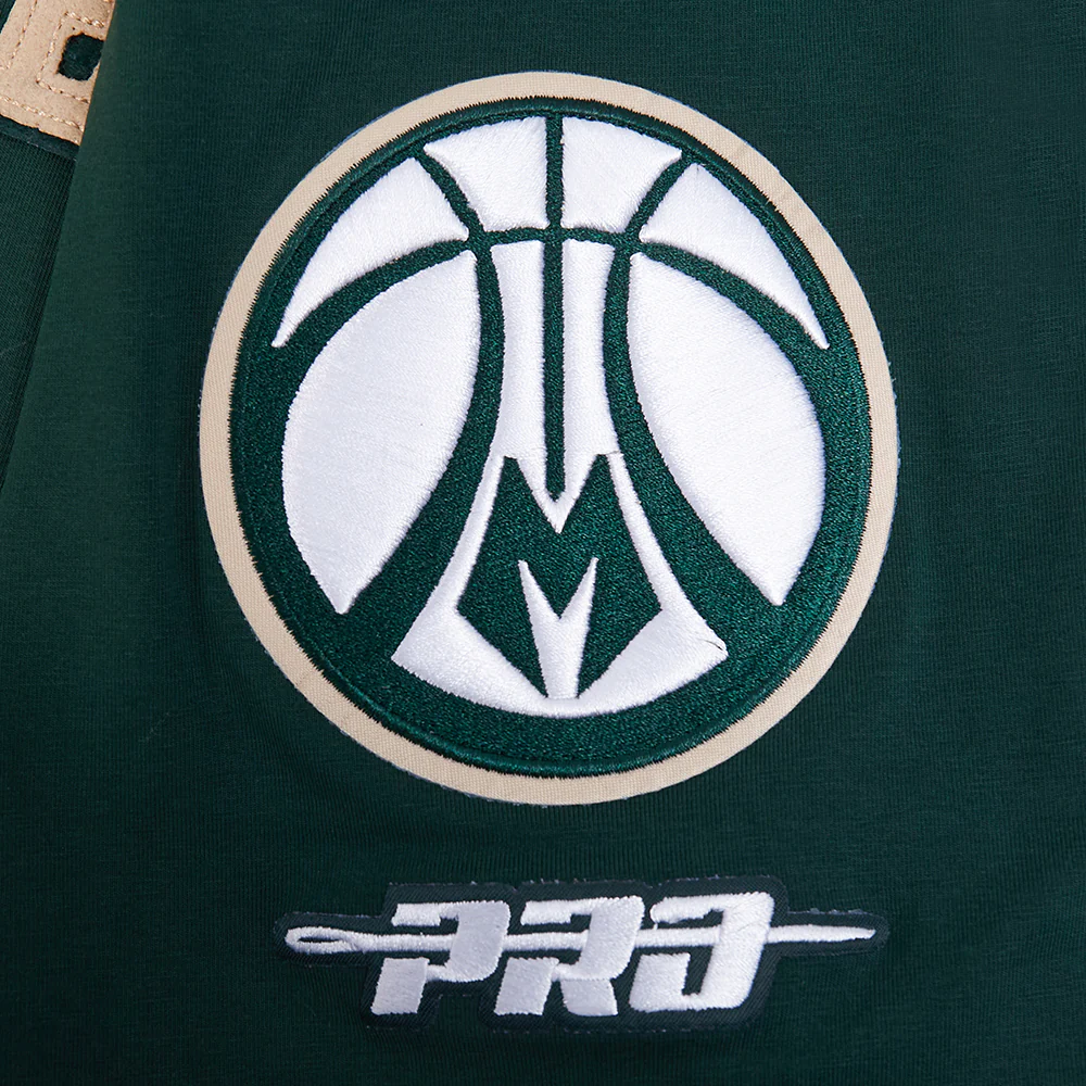 NBA MILWAUKEE BUCKS LETTERMAN MEN'S S/S TEE (FOREST GREEN) - Image 6