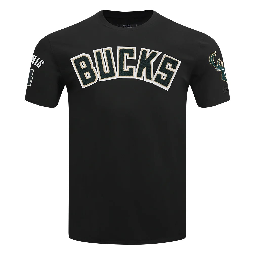 NBA MILWAUKEE BUCKS PLAYER NAME AND NUMBER MEN'S S/S TEE (DARK GREEN)