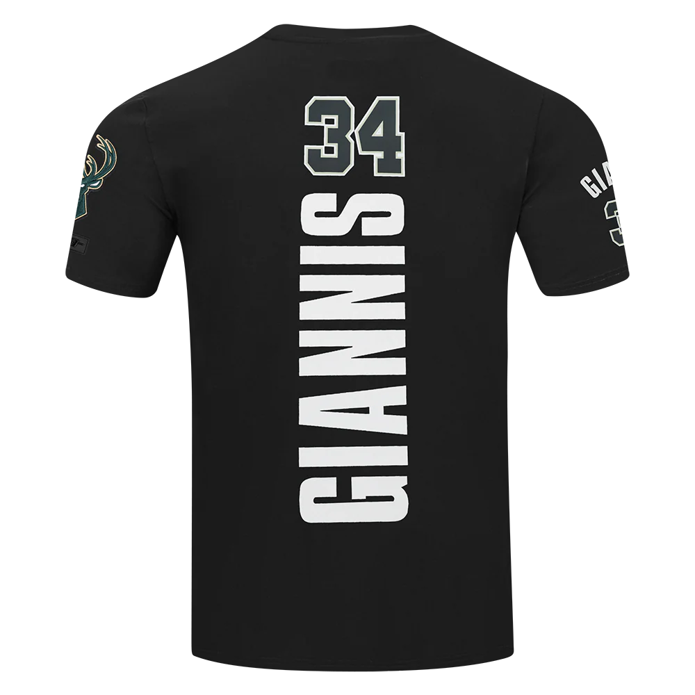 NBA MILWAUKEE BUCKS PLAYER NAME AND NUMBER MEN'S S/S TEE (DARK GREEN) - Image 3