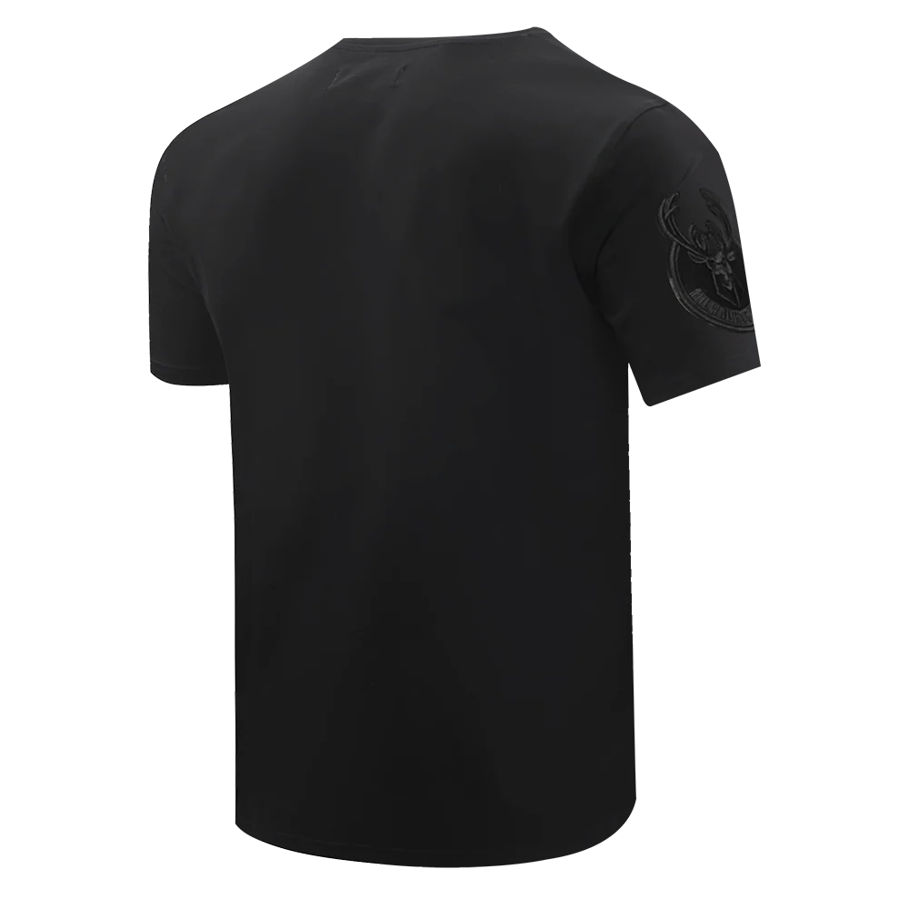NBA MILWAUKEE BUCKS TRIPLE BLACK LOGO PRO TEAM MEN'S TEE (BLACK) - Image 5