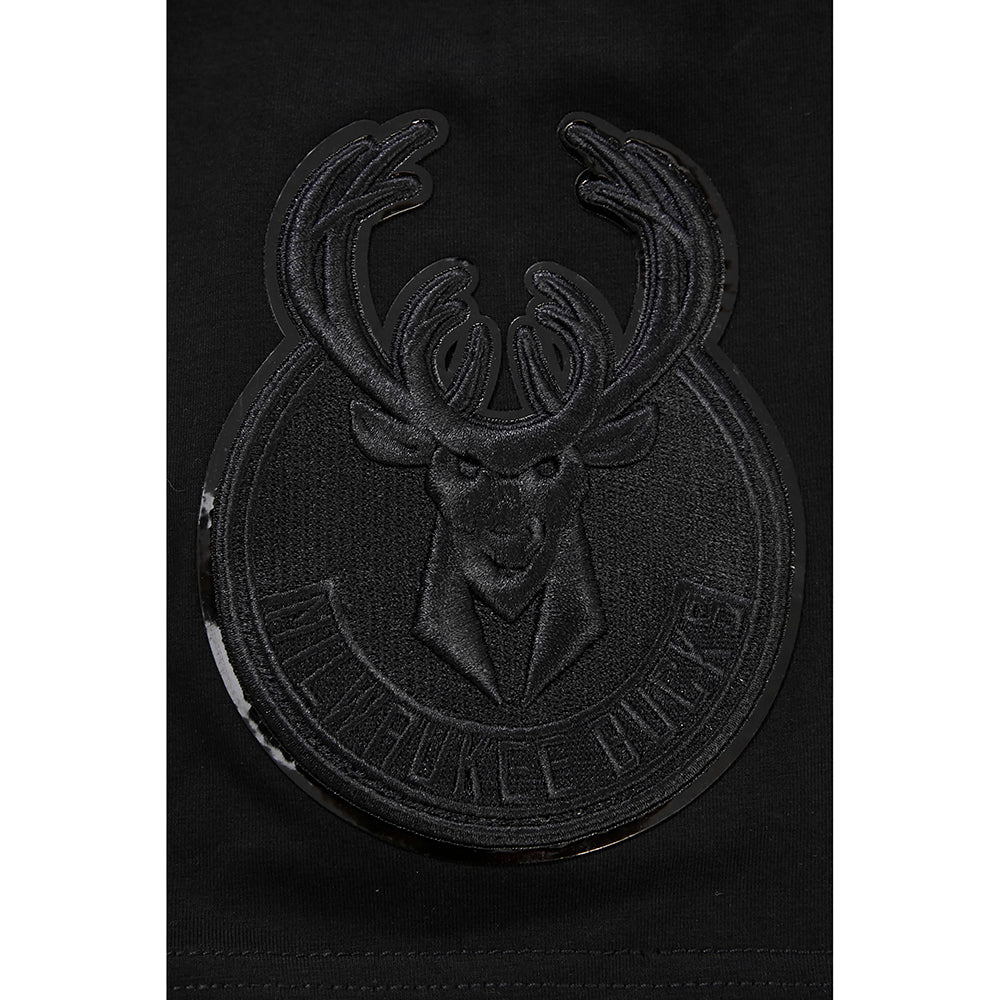 NBA MILWAUKEE BUCKS TRIPLE BLACK LOGO PRO TEAM MEN'S TEE (BLACK) - Image 8