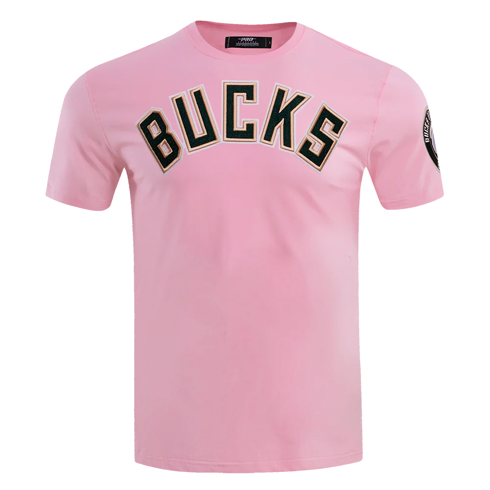 NBA MILWAUKEE BUCKS LOGO PRO TEAM MEN'S TEE (PINK)