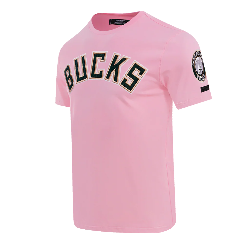 NBA MILWAUKEE BUCKS LOGO PRO TEAM MEN'S TEE (PINK) - Image 2