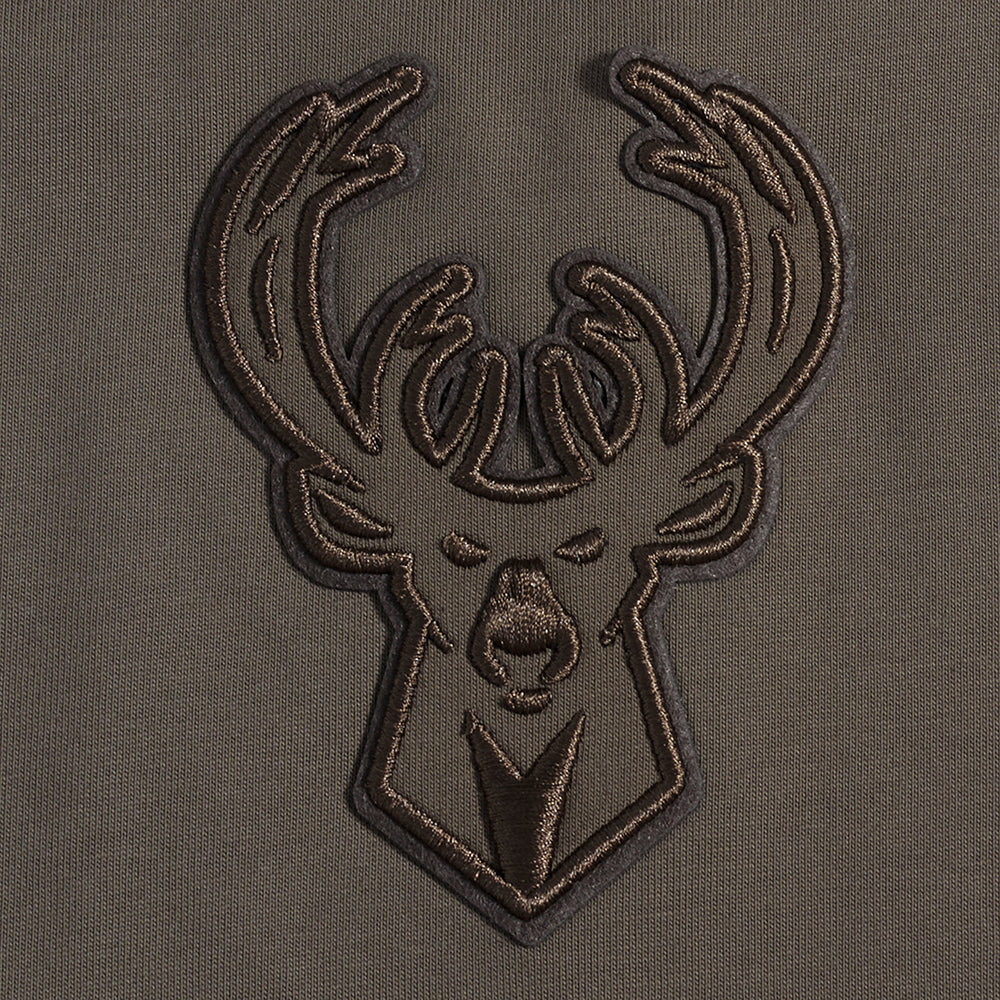 NBA MILWAUKEE BUCKS NEUTRAL MEN'S DROP SHOULDER TEE (DARK TAUPE) - Image 5