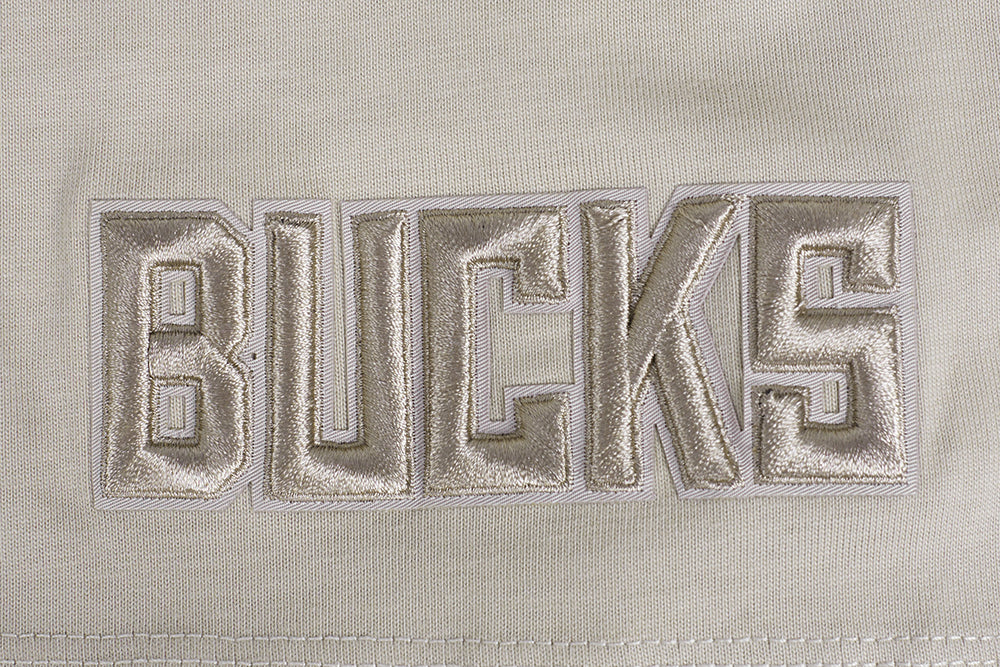 NBA MILWAUKEE BUCKS NEUTRAL DROP SHOULDER MEN'S TEE (TAUPE) - Image 6