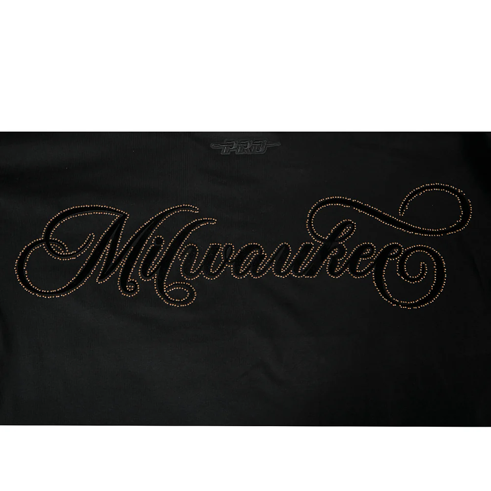 NBA MILWAUKEE BUCKS BLACKOUT MEN'S DROP SHOULDER LS TEE (BLACK) - Image 7