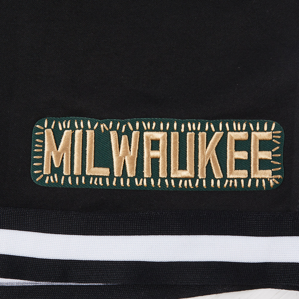 NBA MEN'SILWAUKEE BUCKS DIY PICK STITCH MEN'S DOUBLE KNIT 2.0 SHORT (BLACK) - Image 6