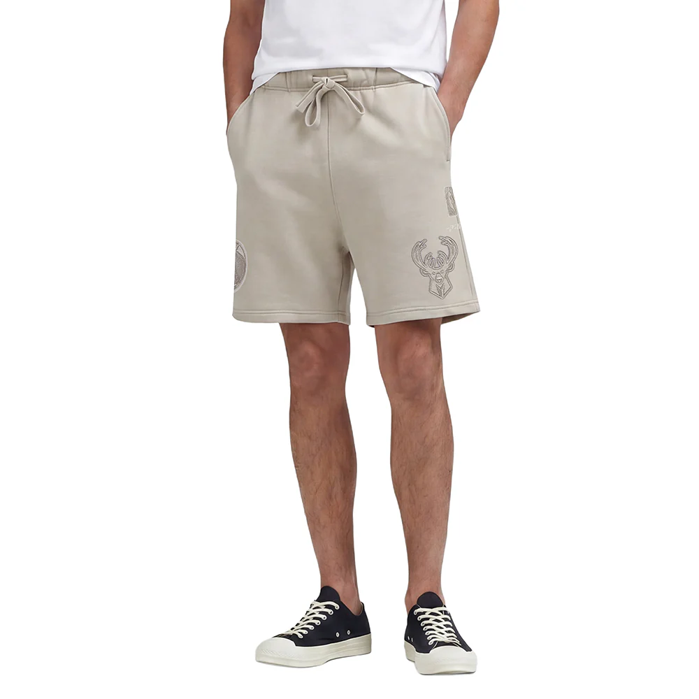 NBA MILWAUKEE BUCKS NEUTRAL MEN'S SHORT (TAUPE)