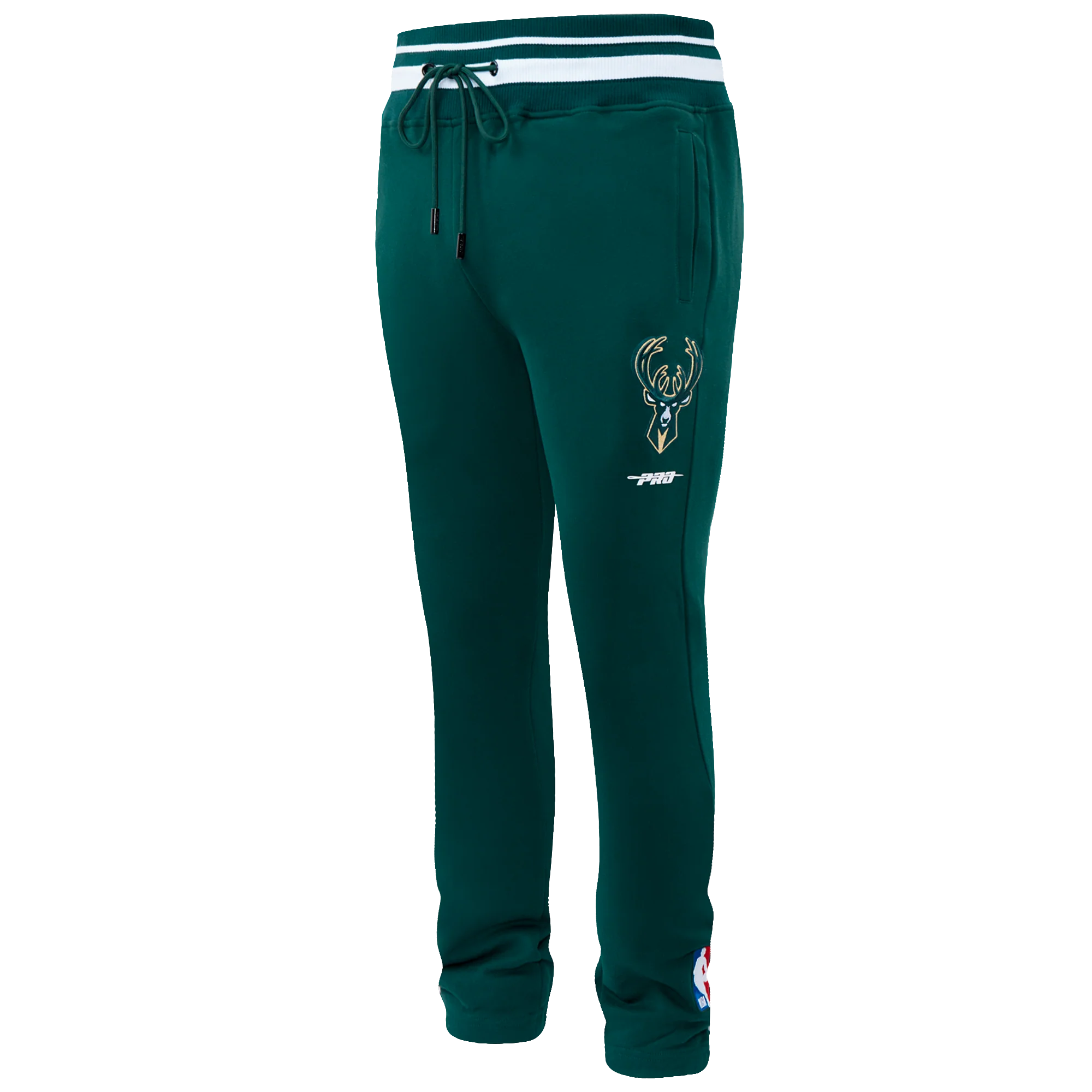 NBA MILWAUKEE BUCKS SCRIPT TAIL MEN'S RIB FLEECE SWEATPANT (FOREST GREEN) - Image 9