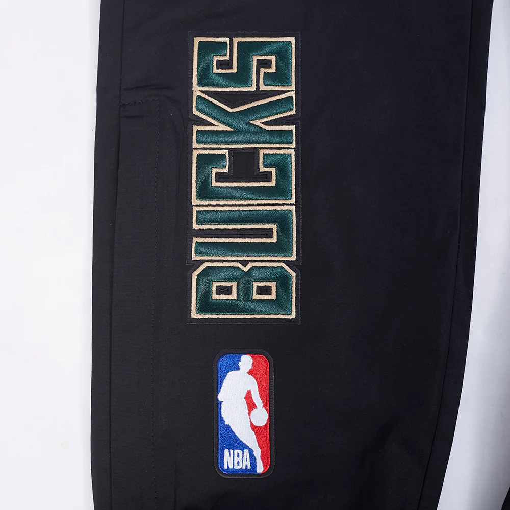 NBA MILWAUKEE BUCKS CLASSIC WIND SUIT MEN'S WOVEN PANT (BLACK) - Image 6