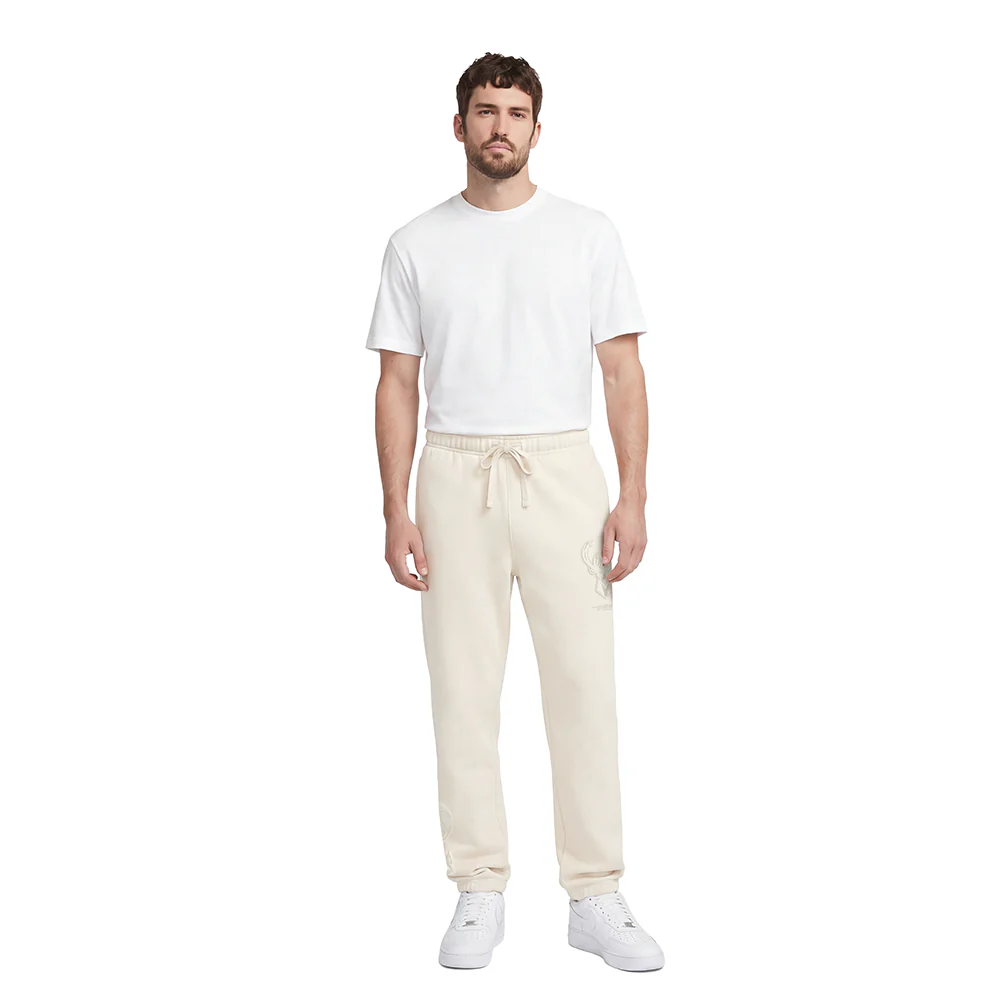 NBA MILWAUKEE BUCKS NEUTRAL MEN'S SWEATPANT (EGGSHELL) - Image 3