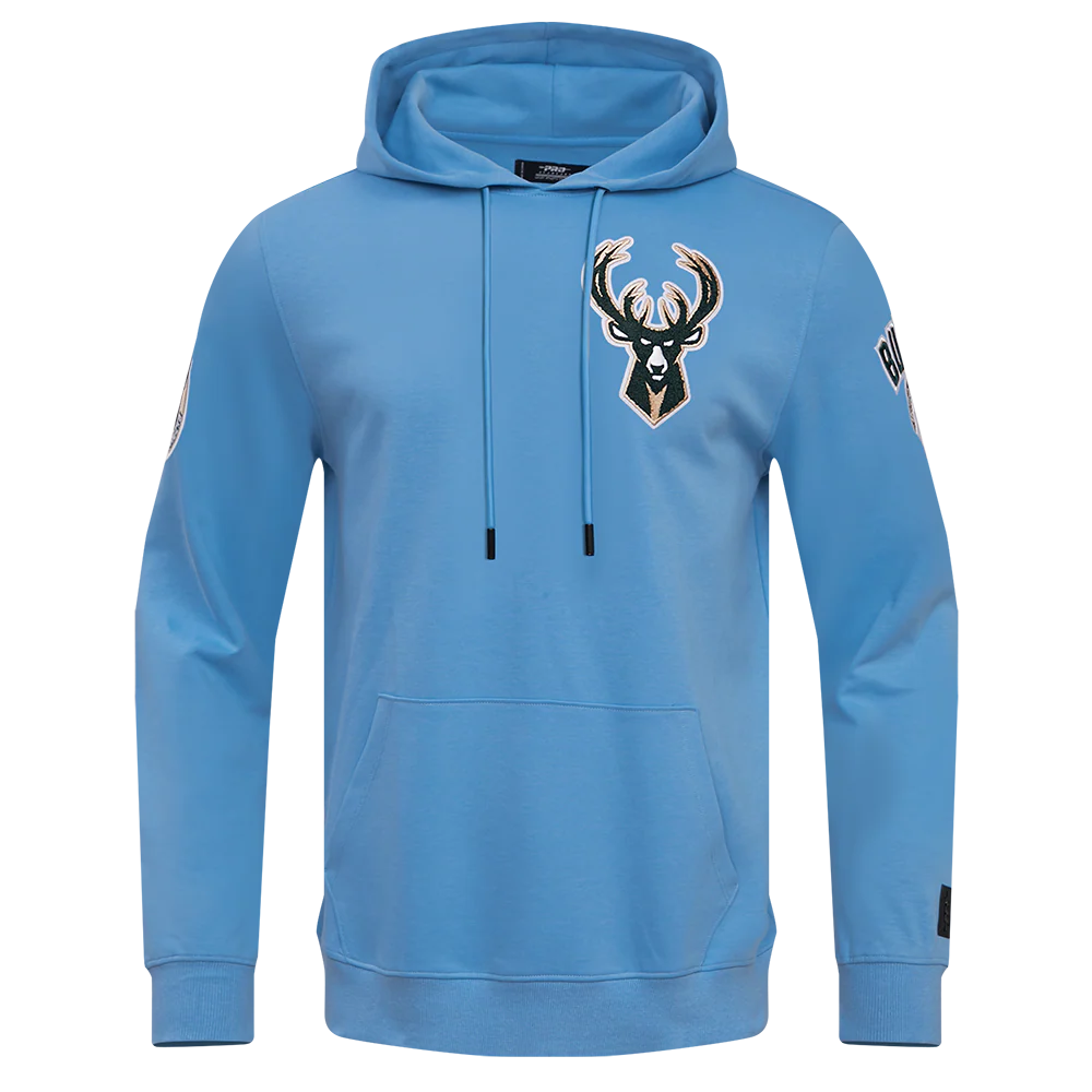 NBA MILWAUKEE BUCKS CLASSIC CHENILLE MEN'S PULLOVER HOODIE (UNIVERSITY BLUE)