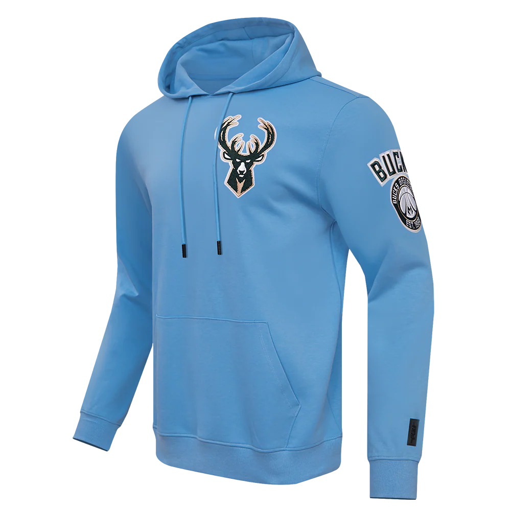 NBA MILWAUKEE BUCKS CLASSIC CHENILLE MEN'S PULLOVER HOODIE (UNIVERSITY BLUE) - Image 2