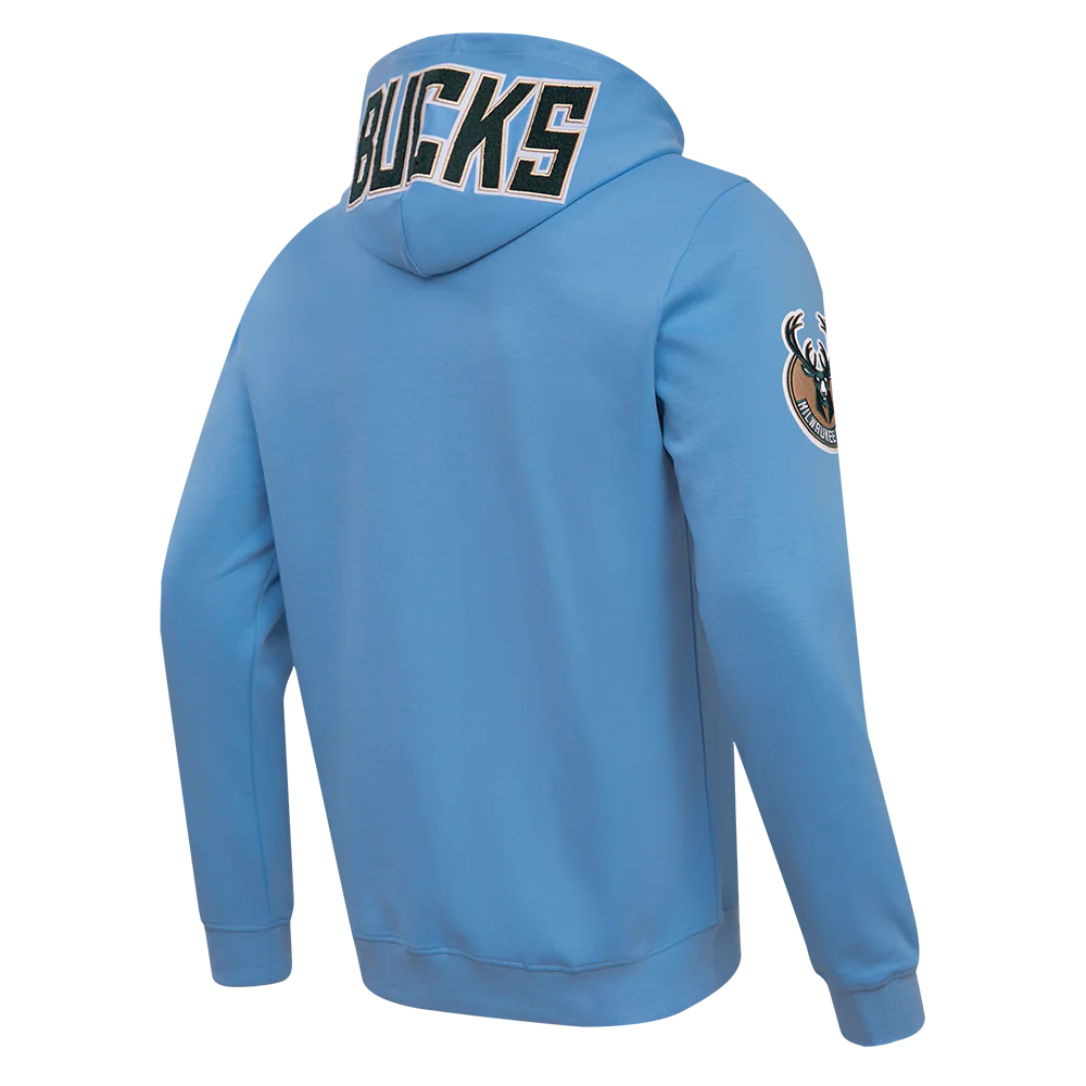 NBA MILWAUKEE BUCKS CLASSIC CHENILLE MEN'S PULLOVER HOODIE (UNIVERSITY BLUE) - Image 3